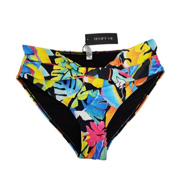 Tempt Me Womens Tropical Print Bikini Bottom Size Medium - Picture 1 of 3